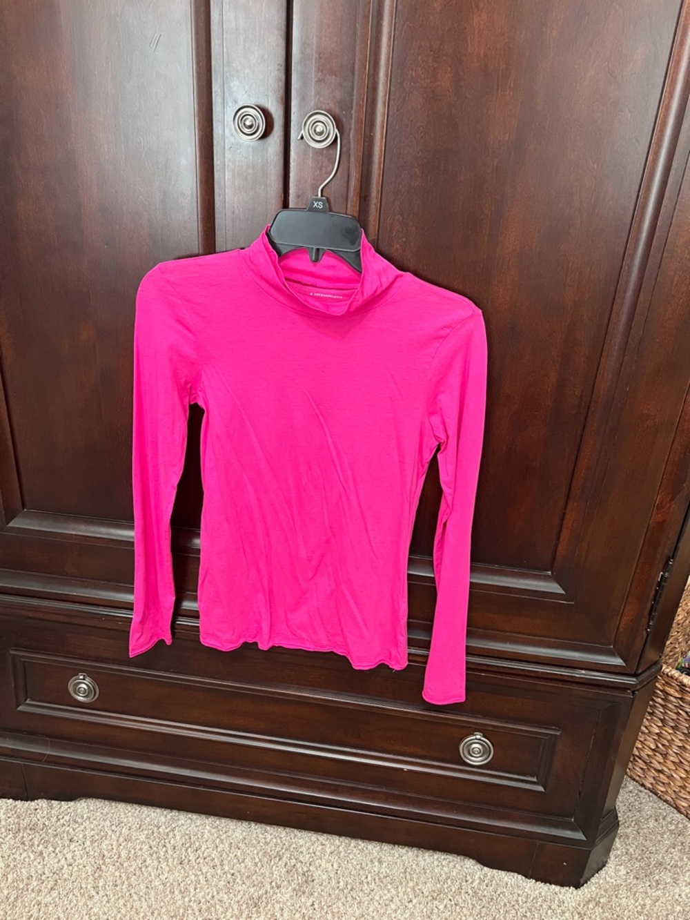 Anthropologie Women's Long-Sleeve Pink Mock Neck Top